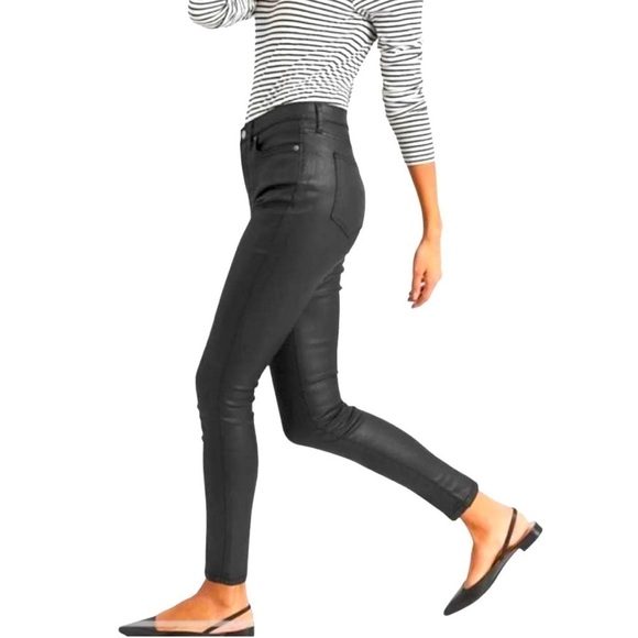 Banana Republic Pants - Banana Republic Black Coated High Rise Pants Sz 28/6